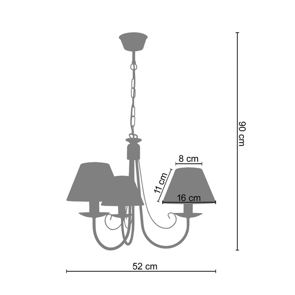 Lustre CÔTE D'IVOIRE A 52cm - 3 Lumières