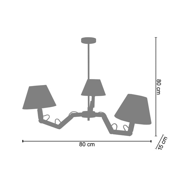 <transcy>Candeeiro de Teto GERI  80cm - 3 Luzes </transcy>