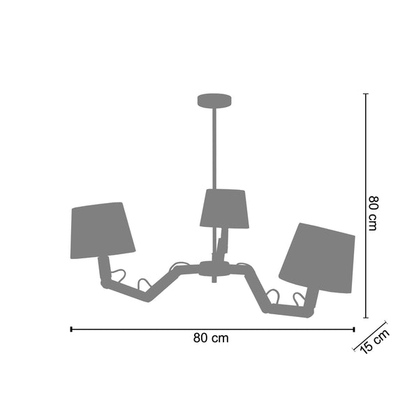 <transcy>Candeeiro de Teto GERI  80cm - 3 Luzes </transcy>