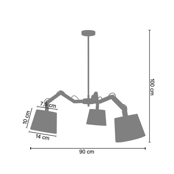 <transcy>Candeeiro de Teto FREKI  35cm - 3 Luzes</transcy>