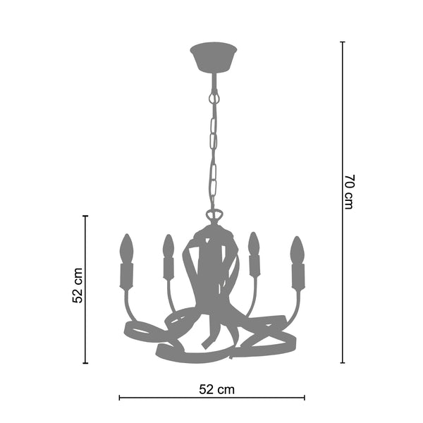 <tc>Candeeiro de Teto MONACO  52cm - 5 Luzes </tc>