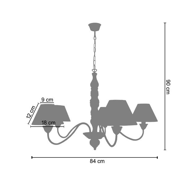 Lustre MENTON 84cm - 5 Lumiéres