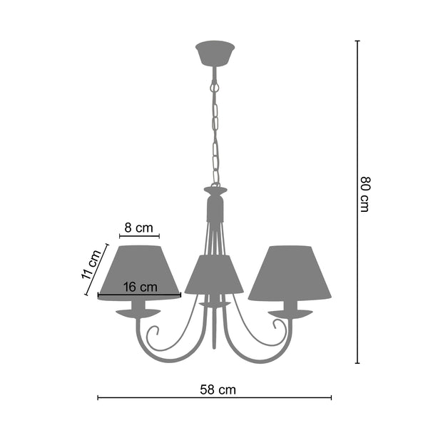 Lustre CÔTE D'IVOIRE A  60cm - 3 Lumières