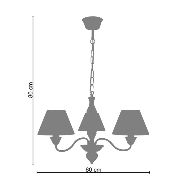 <transcy>Candeeiro de Teto CAULNES  60cm - 3 Luzes </transcy>