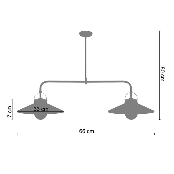 Lustre SAINT-MALO 66cm - 2 Lumières