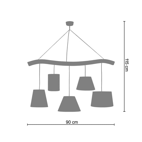 <tc>Candeeiro de Teto TACKS  93cm - 5 Luzes</tc>