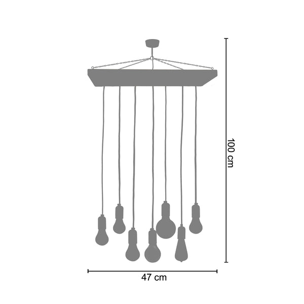 <transcy>Candeeiro de Teto TACKS 47cm - 7 Luzes </transcy>