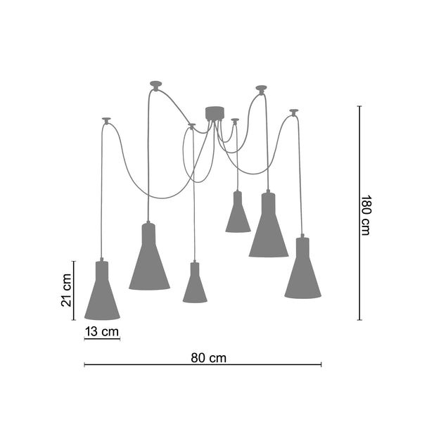 Lustre KRAKE  80cm - 6 Lumières