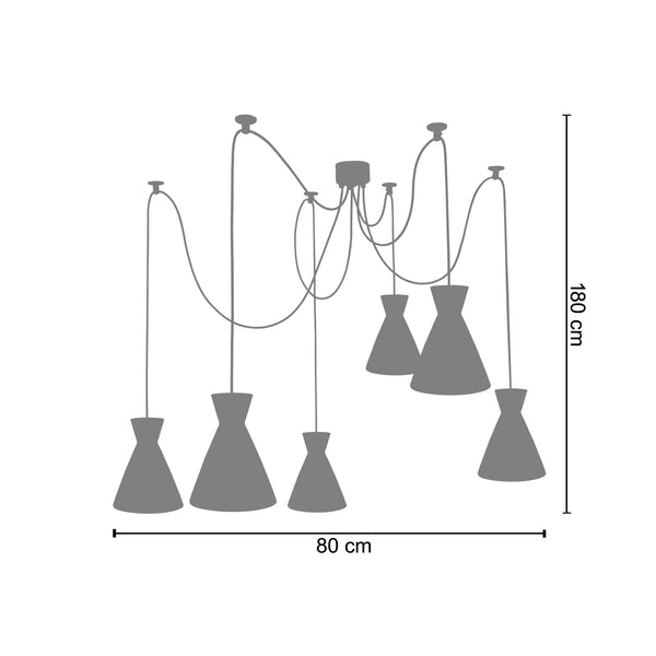 Lustre KRAKE  80cm - 6 Lumières