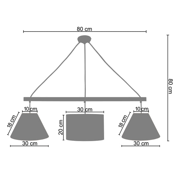 <transcy>Candeeiro de Teto AMESTERDHAM  80cm - 3 Luz </transcy>