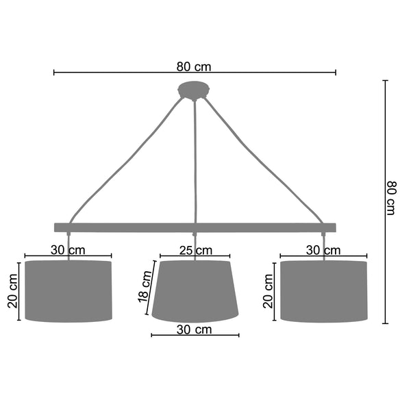 <transcy>Candeeiro de Teto AMESTERDHAM  80cm - 3 Luz </transcy>