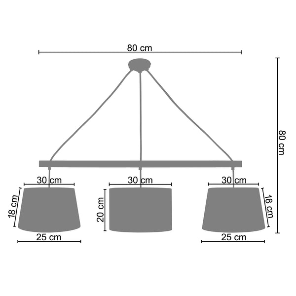 Lustre AMESTERDHAM 80cm - 3 Lumières