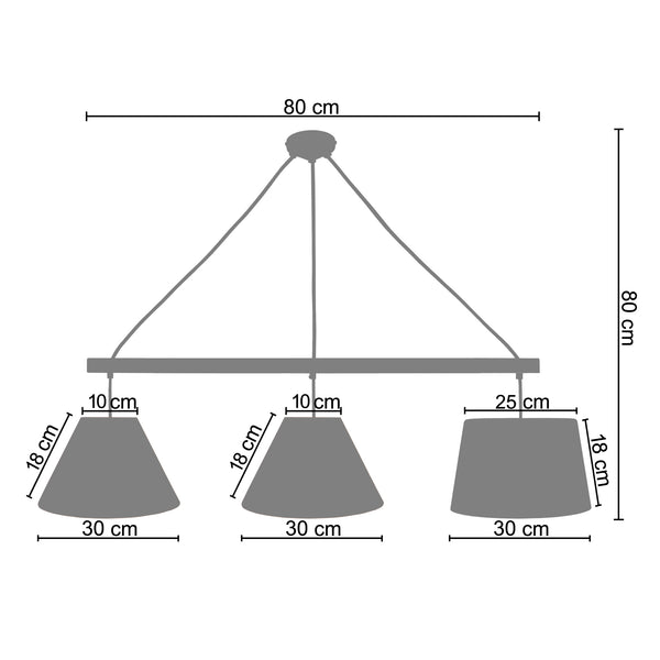 Lustre AMESTERDHAM 80cm - 3 Lumières