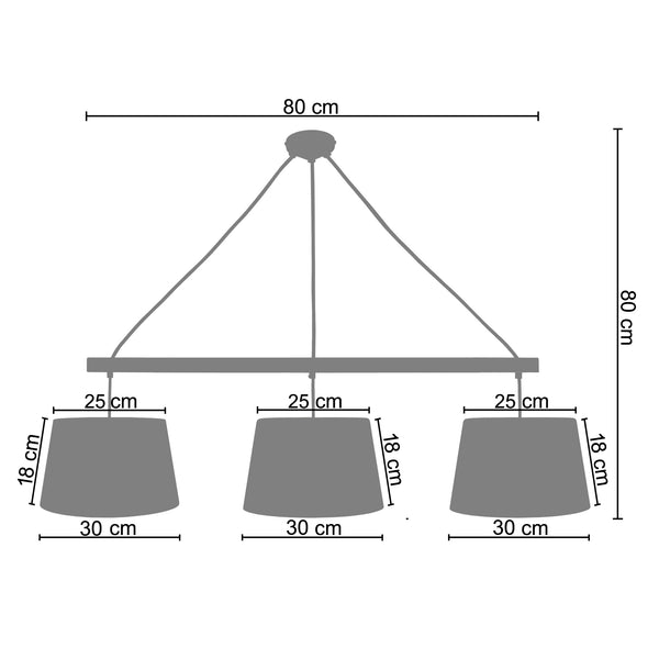 <transcy>Candeeiro de Teto AMESTERDHAM  80cm - 3 Luz </transcy>