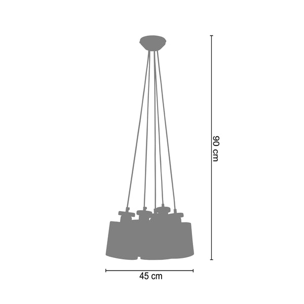 <tc>Candeeiro de Teto UZIBUZE  45cm - 5 Luzes </tc>