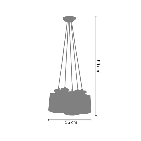 <transcy>Candeeiro de Teto UZIBUZE  35cm - 5 Luz</transcy>