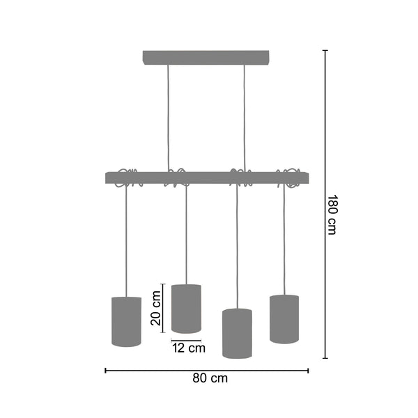 <transcy>Candeeiro de Teto HARLEM  80cm - 4 Luz - SKU 21058</transcy>