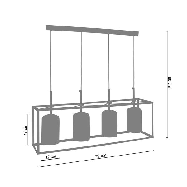 <transcy>Candeeiro de Teto HESSE  72cm - 4 Luzes </transcy>