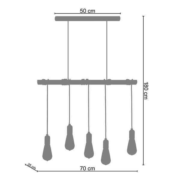 <transcy>Candeeiro de Teto BROOKLYN  80cm - 6 Luzes </transcy>