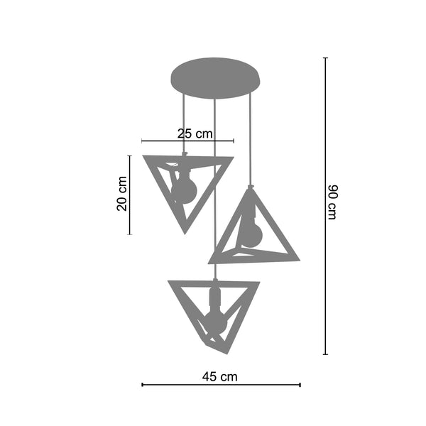 Lustre TÉTRAÈDRE A 45cm - 3 Lumières