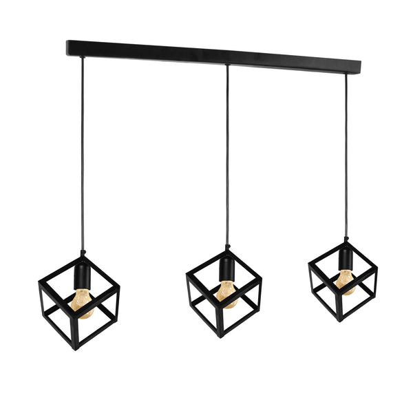 Lustre HEXAÈDRE A 90cm - 3 Lumiéres