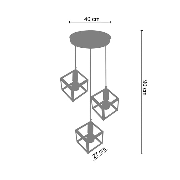 <tc>Candeeiro de Teto HEXAÈDRE A  90cm - 3 Luzes</tc>