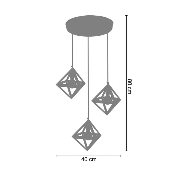 <tc>Candeeiro de Teto OCTAÈDRE B  40cm -3 luzes</tc>