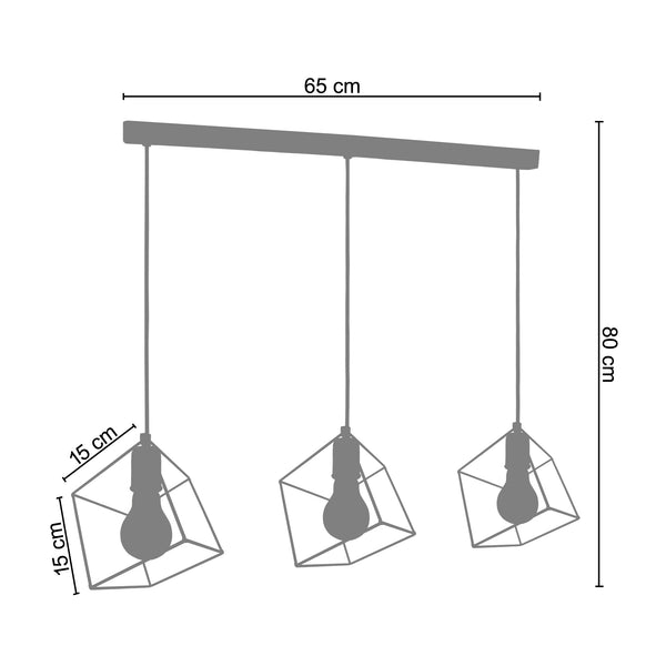 <tc>Candeeiro de Teto SQUARE  80cm - 3 Luzes</tc>