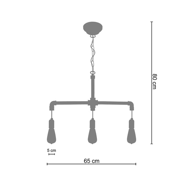 Lustre HYDRAULIK B 65cm - 3 Lumières