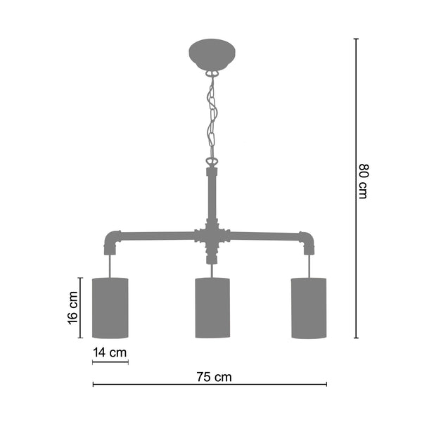 <transcy>Candeeiro de Teto HYDRAULIK B  65cm - 3 Luzes </transcy>