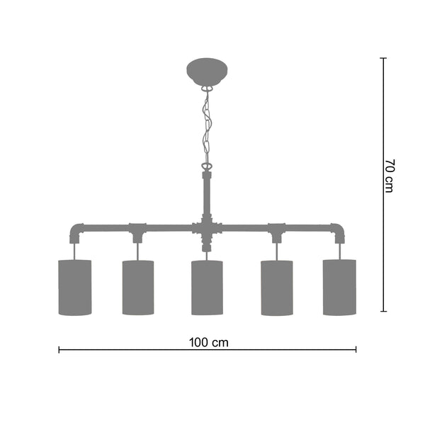 Lustre HYDRAULIK B 100cm - 5 Lumières