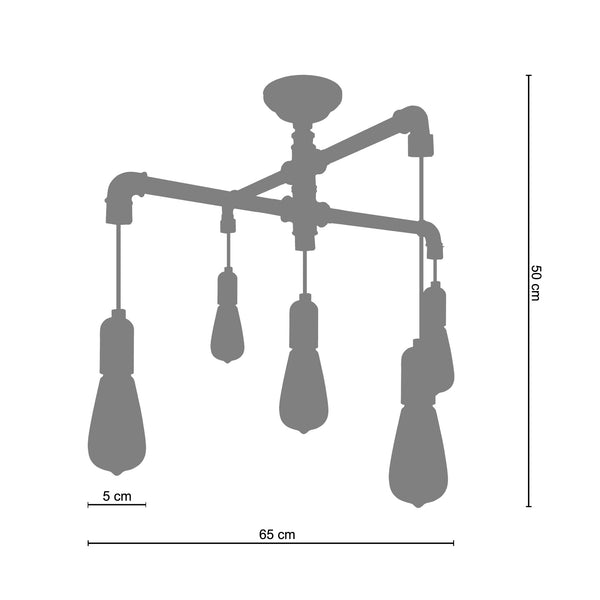 Lustre HYDRAULIK L 95cm - 5 Lumières