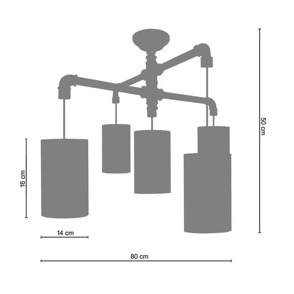 <transcy>Candeeiro de Teto HYDRAULIK L  100cm - 5 Luzes </transcy>