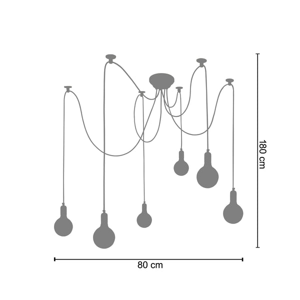 <transcy>Candeeiro de Teto KRAKE  80cm - 6 Luzes </transcy>