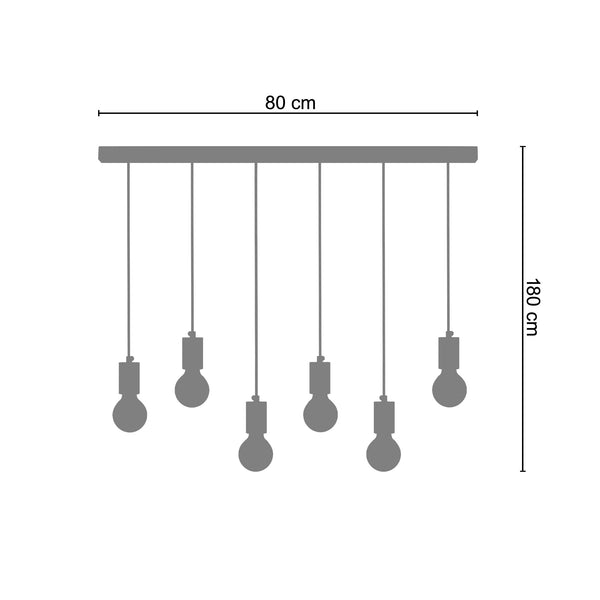 <tc>Candeeiro de Teto NORWICH  80cm - 6 Luzes  </tc>