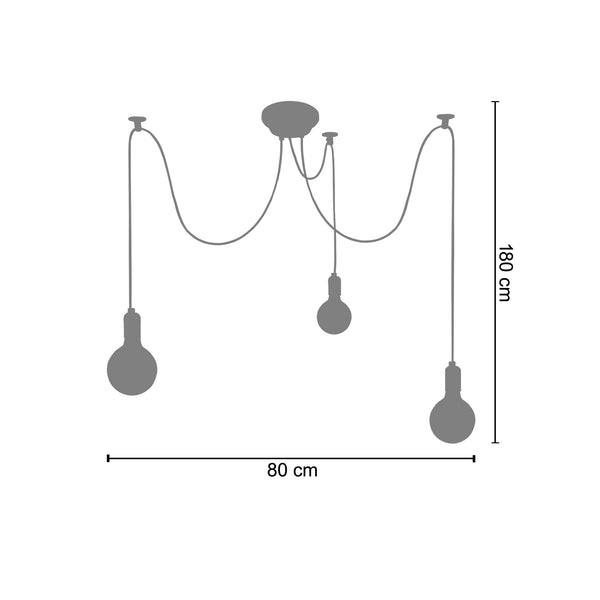 Lustre KRAKE  80cm - 3 Lumières