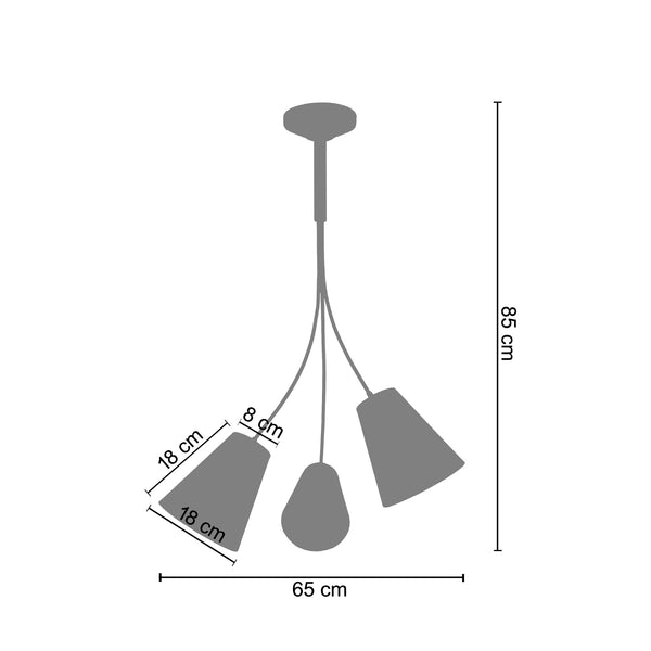 <transcy>Candeeiro de Teto DUNNS  65cm - 3 Luzes </transcy>