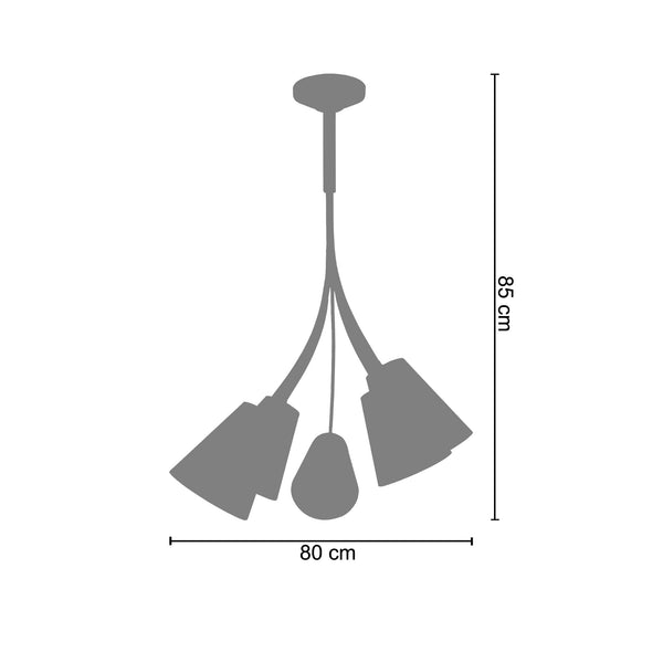 <transcy>Candeeiro de Teto DUNNS  80cm - 5 Luzes </transcy>