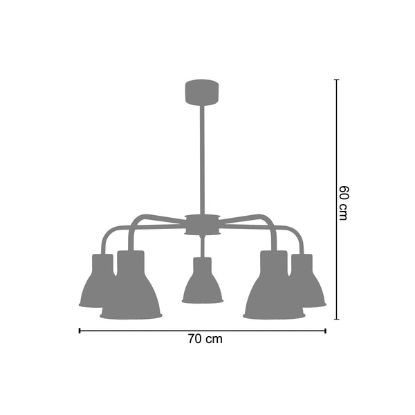 <tc>Candeeiro de teto ROBSON 70cm- 5 luzes</tc>