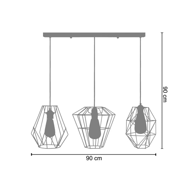 <tc>Candeeiro de Teto OLYMPIA, TRIBERG, OCTOGONAL 90cm - 3 Luzes </tc>