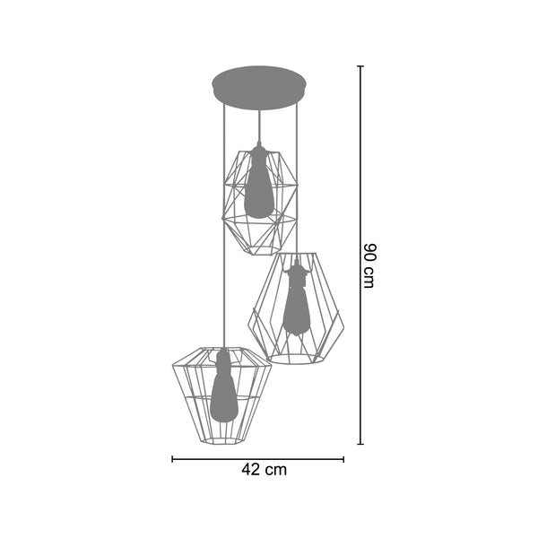 <tc>Candeeiro de Teto OLYMPIA, TRIBERG, OCTOGONAL 42cm - 3 Luzes </tc>