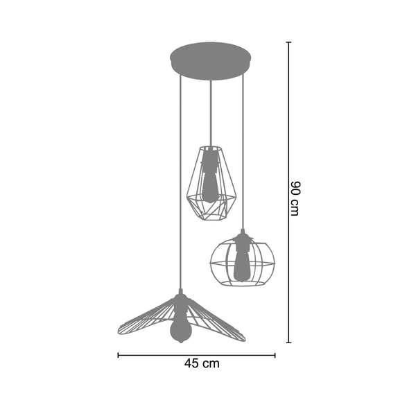 Lustre OLYMPIA, LADY, VILLEPOT  45cm - 3 Lumières