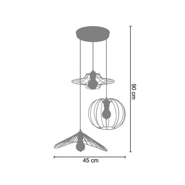 <tc>Candeeiro de Teto ASOLO,LADY,UFO 1 45cm- 3 luzes</tc>