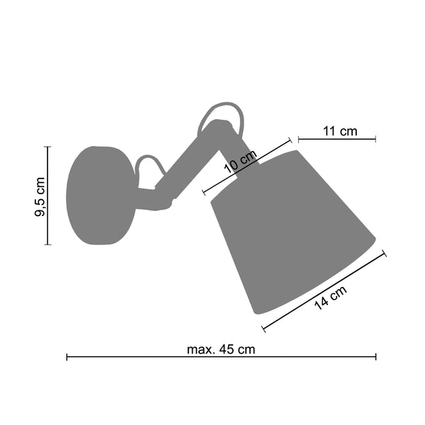 <transcy>Aplique FREKI  16cm - 1 Luz </transcy>