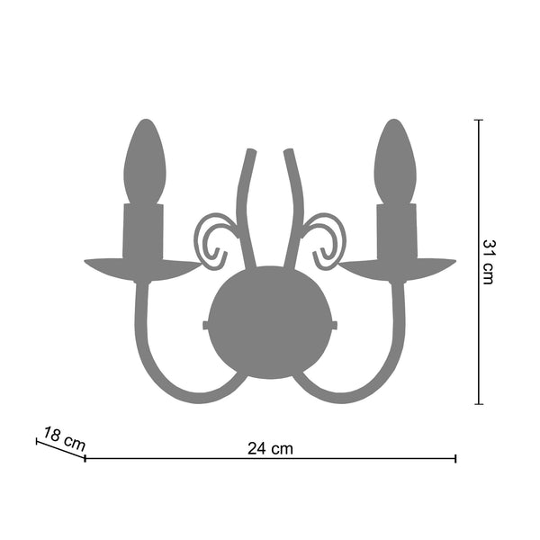 <transcy>Aplique EZE 24cm - 2 Luzes </transcy>