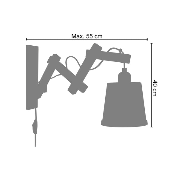 <transcy>Aplique PILORI FACTORY  40cm - 1 Luz</transcy>