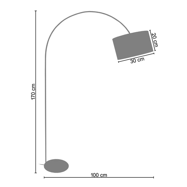 Lampadaire ALFENA ARC 190cm - 1 Lumière