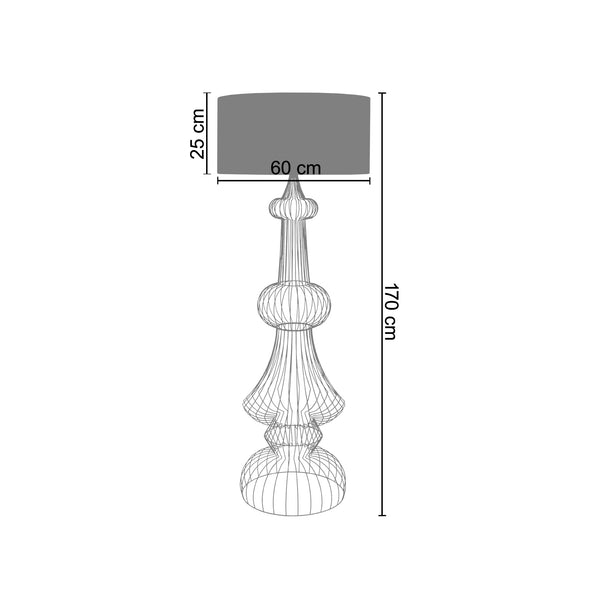 <tc>Candeeiro Pé Alto PAGODA  60cm - 1 Luz  </tc>