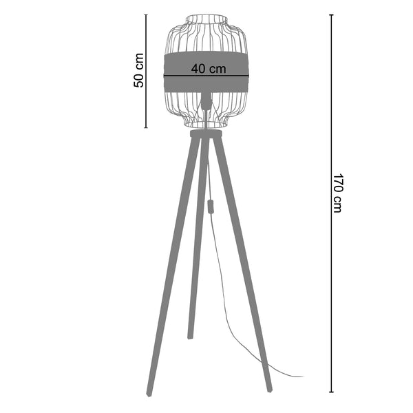 <transcy>Candeeiro Pé Alto TRESSÉ-RANGOON A  40cm - 1 Luz </transcy>