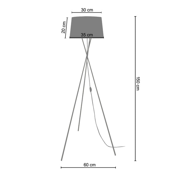 <tc>Candeeiro Pé Alto MIDGARD  60cm - 1 Luz  </tc>